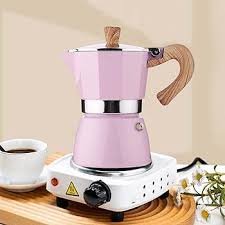 Cafetera de Aluminio Rosa para Viajes - 150 ml