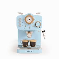 Cafetera Express Semiautomática CREATE / THERA Retro Azul Mate